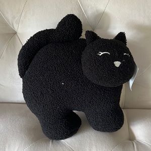 New Martha Stewart Weighted Black Cat Halloween Throw Pillow